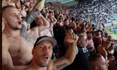 Lukas Podolski aparece en tribuna con hinchas del Górnik Zabrze