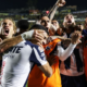 Gérman Berterame celebra gol del gane para Monterrey contra América, 29 noviembre 2025