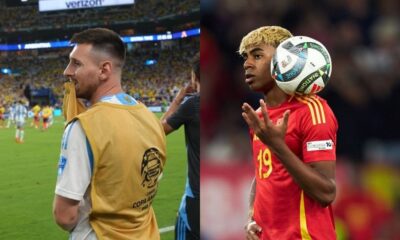 Lionel Messi (izq) y Lamine Yamal (der), La Finalissima