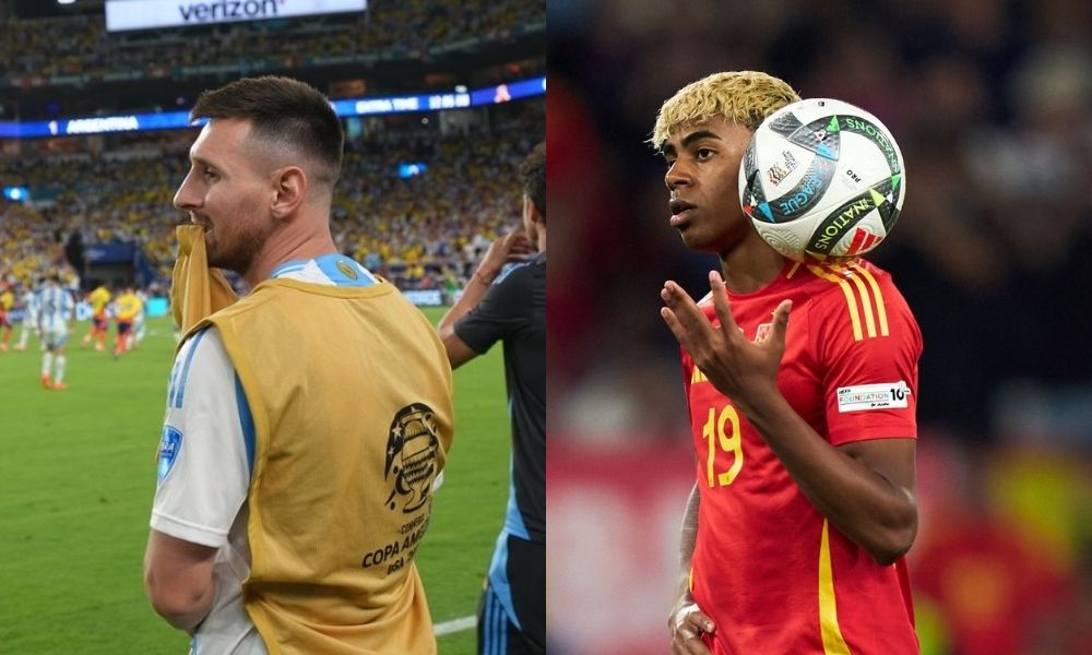 Lionel Messi (izq) y Lamine Yamal (der), La Finalissima