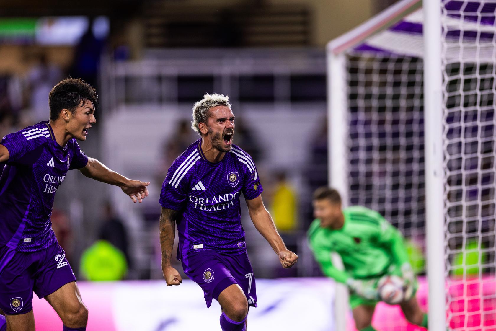 Antoine Griezmann anotó su primer doblete en la MLS. Foto cortesía: Orlando City SC.