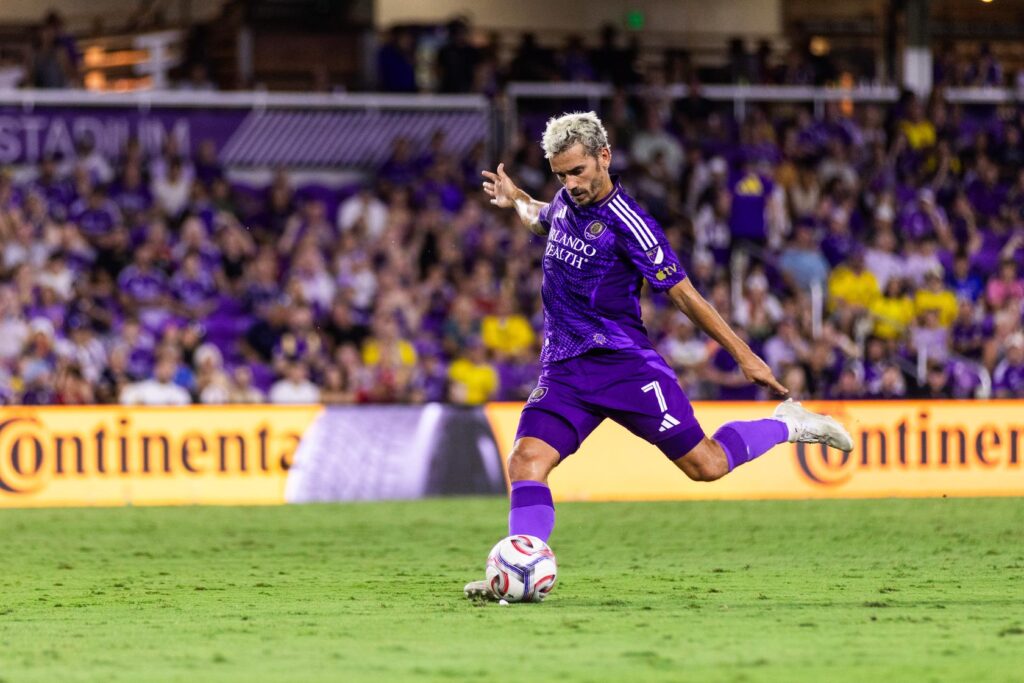 Antoine Griezmann anotó su primer doblete en la MLS. Foto cortesía: Orlando City SC.